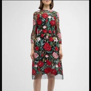 Teri Jon Embroidered Floral Dress Size 18 NWT Formal Cocktail
